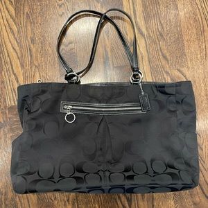 Large black Coach tote bag